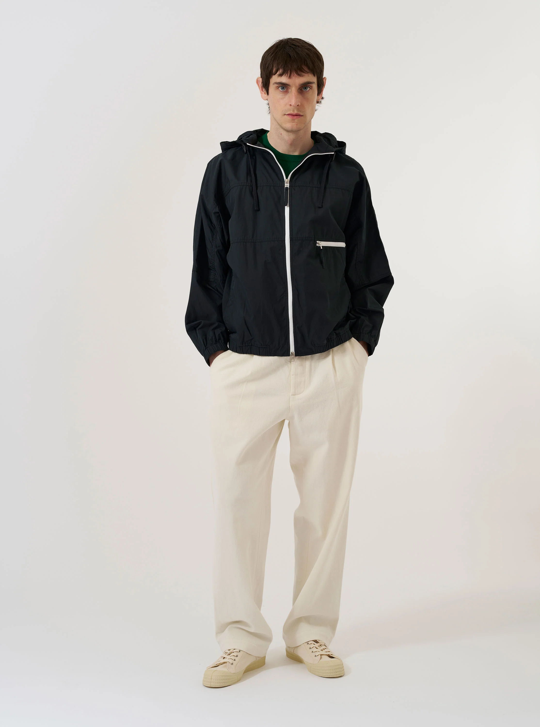 Navy Cotton Reycled Nylon Mix Daley Jacket - Image 9