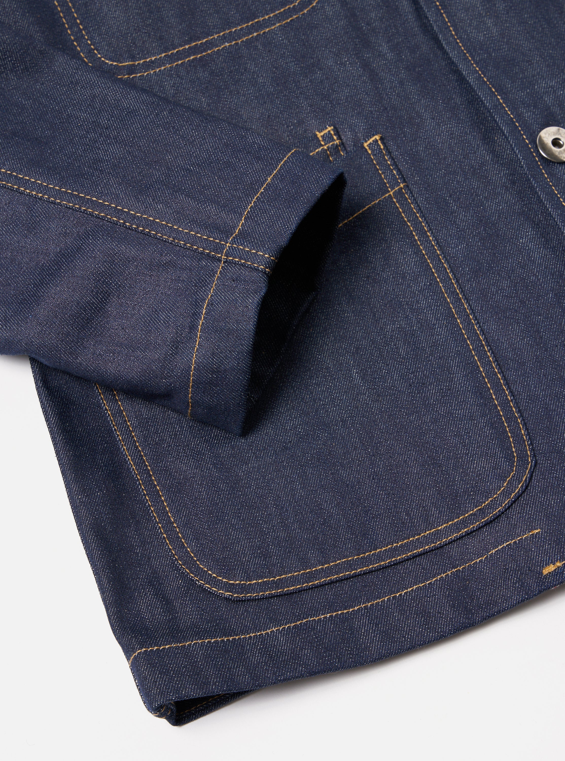 Indigo 13oz Selvedge Denim Bakers Jacket - Image 7