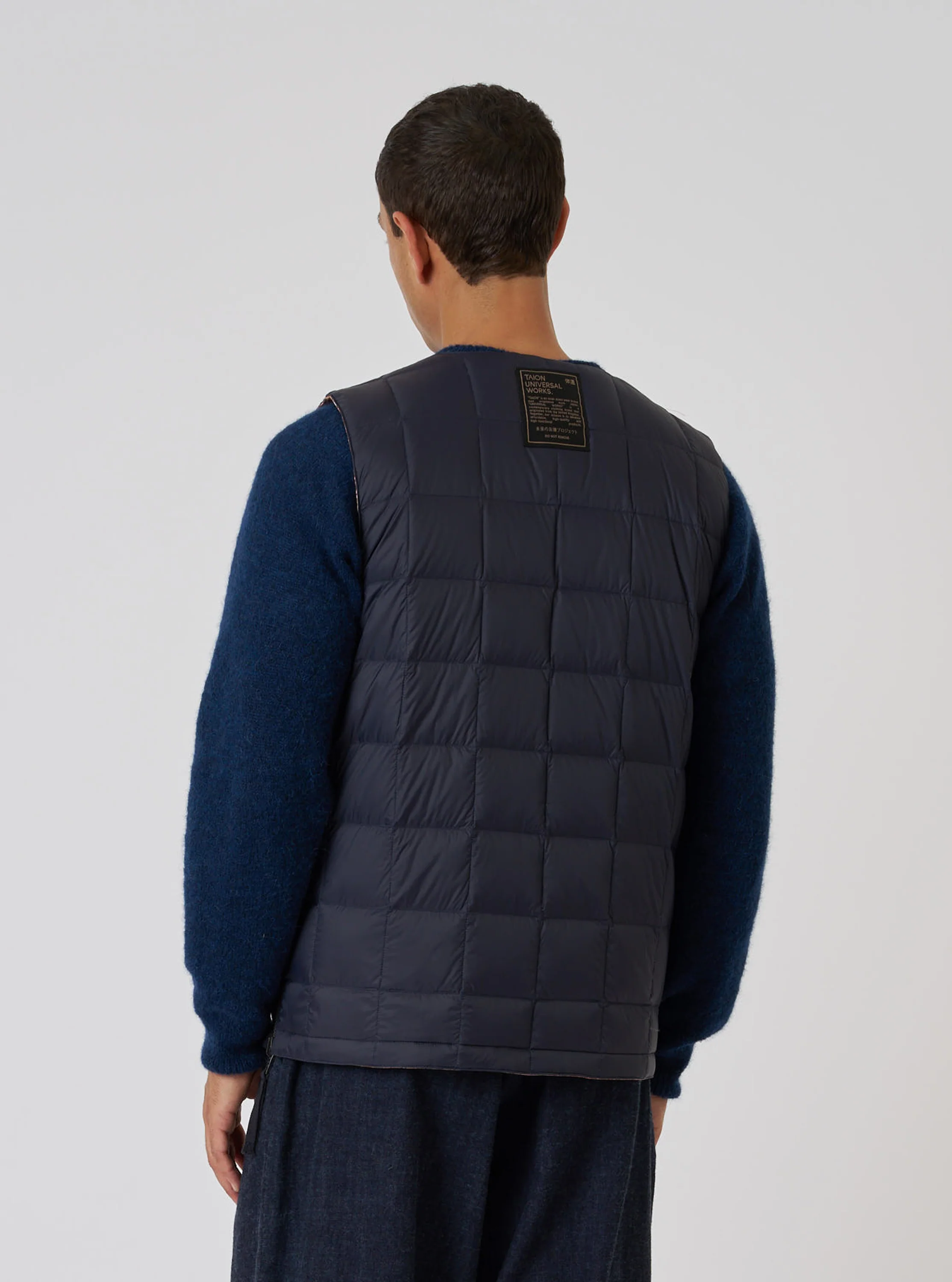 TAION x Universal Works Reversible Dark Navy Military Line Vest - Image 3